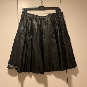 Zara medium faux leather pleated skirt.